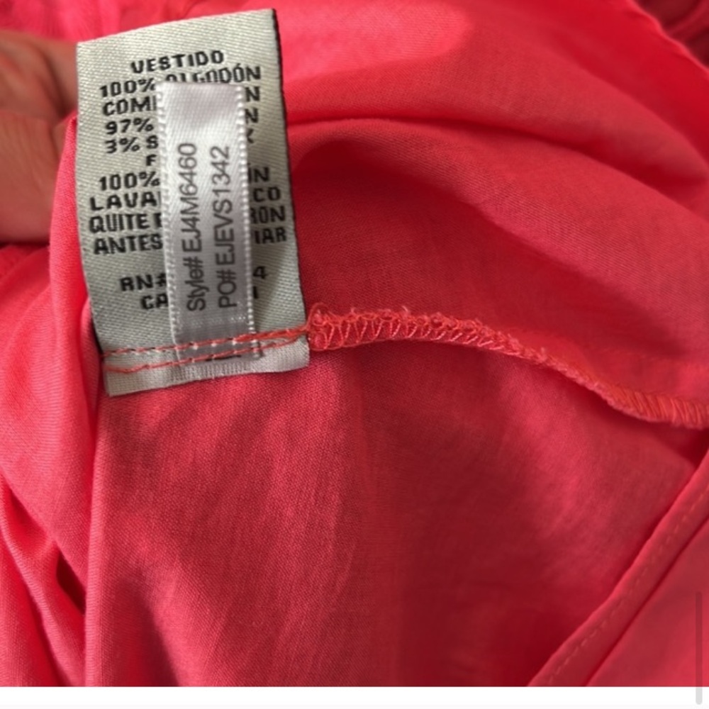 Eliza J Women’s Hot Pink A-line Dress Sleeveles Embroidered Cotton Size 6 - Picture 15 of 16